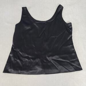 Marina women's satin black tank Sz Large Goth Fairy grunge Matrix Dark feminine